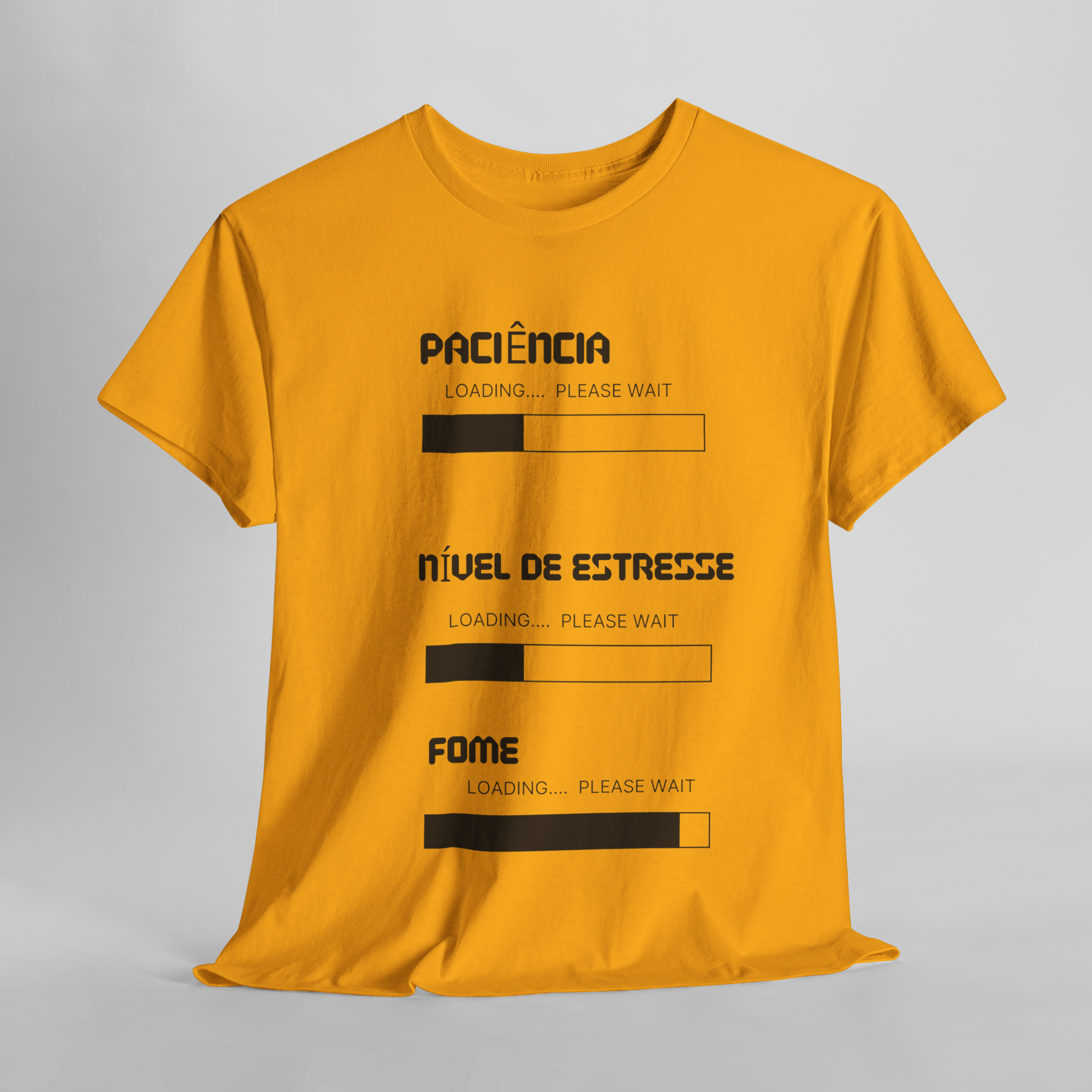 Camiseta Quality Unissex Paciência Estresse Fome