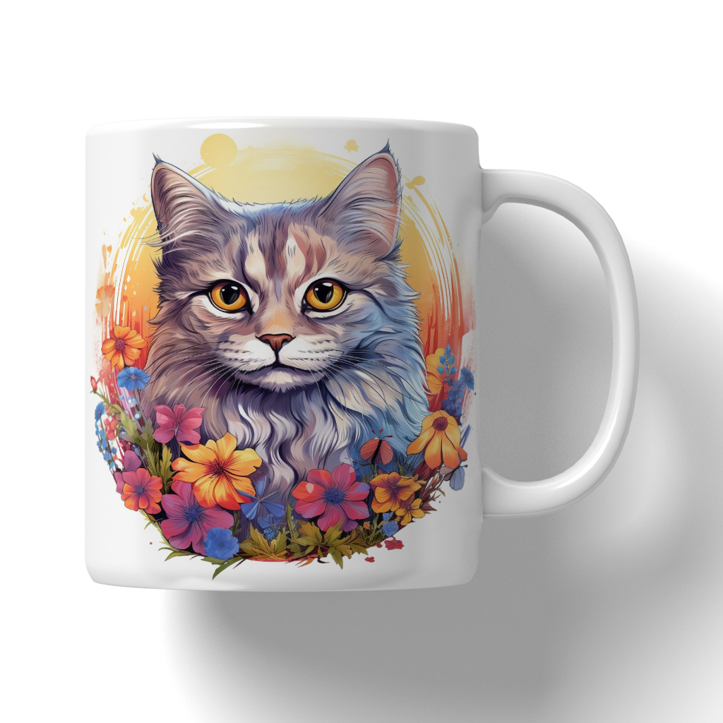 Caneca Ilustração de gatos