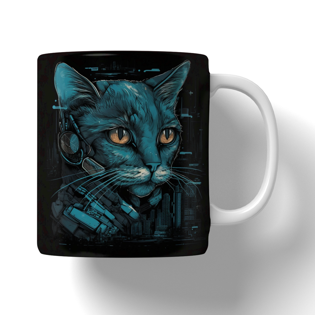 Caneca Ilustração de gatos