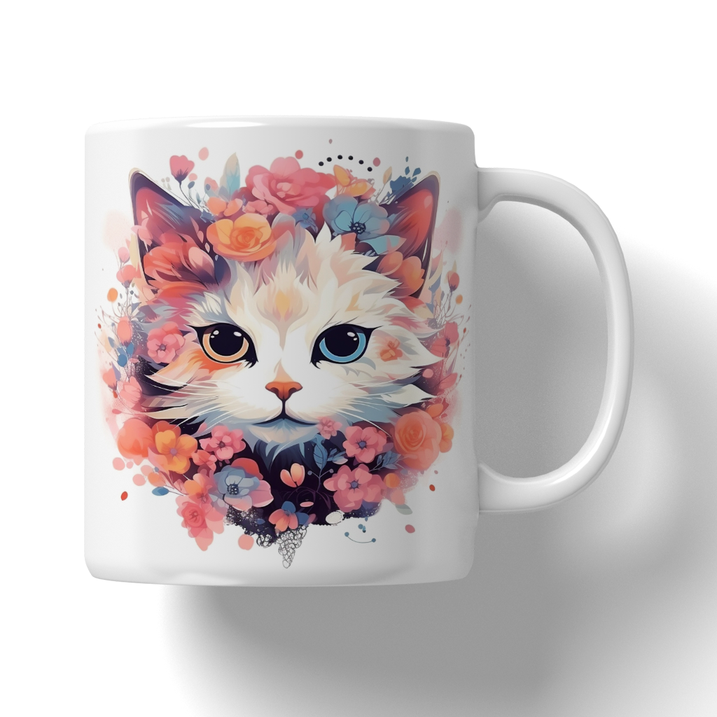 Caneca Ilustração de gatos
