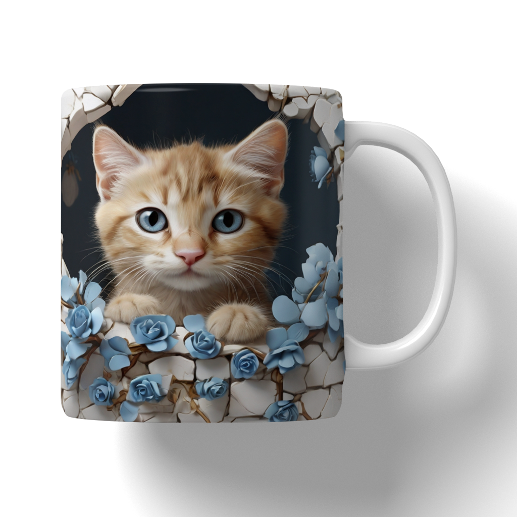 Caneca Ilustração de gatos