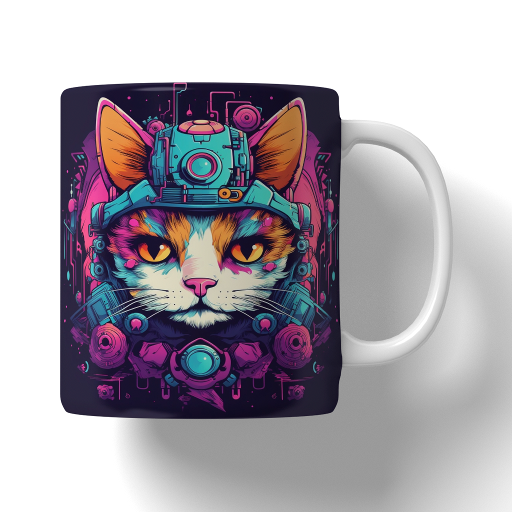 Caneca Ilustração de gatos