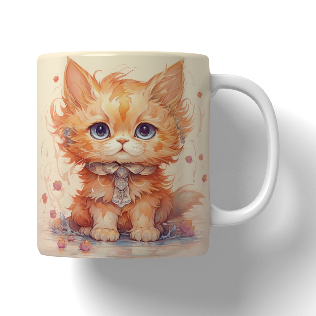 Caneca Ilustração de gatos
