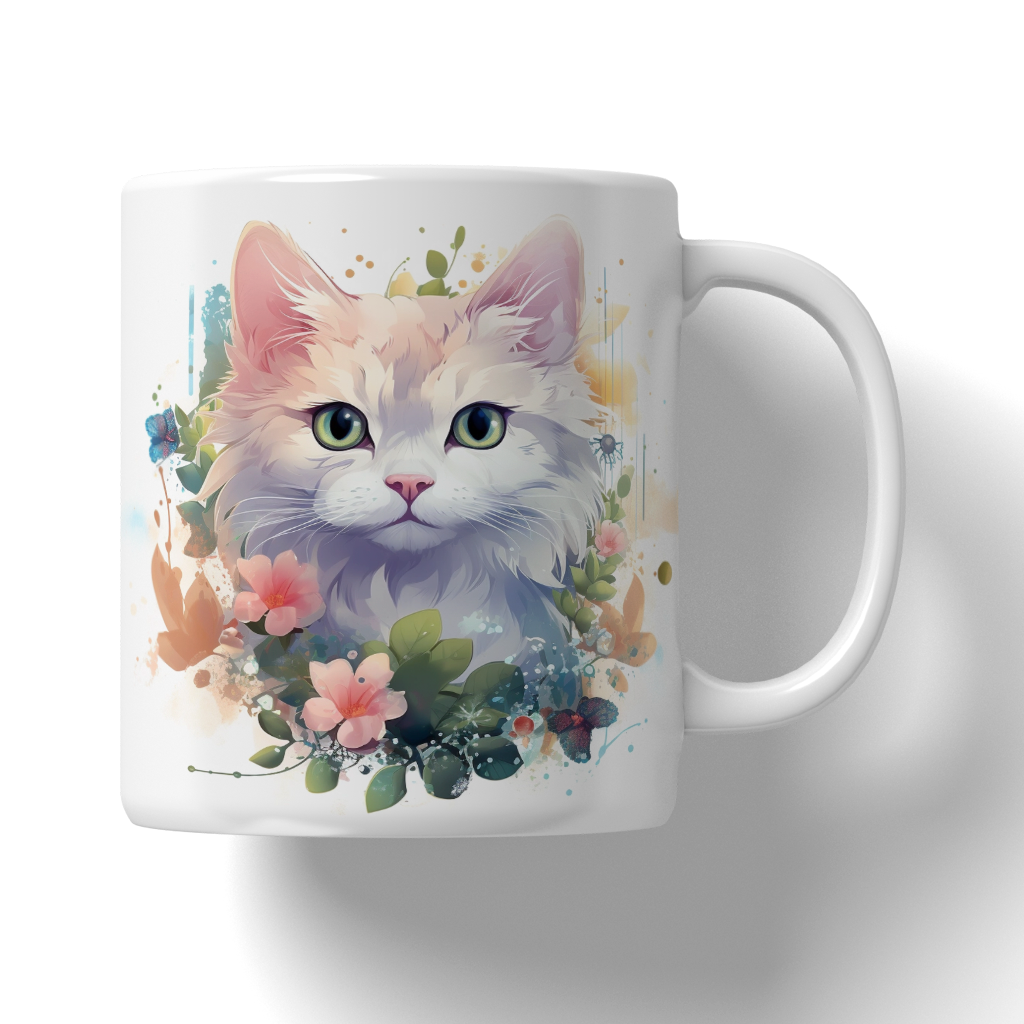Caneca Ilustração de gatos