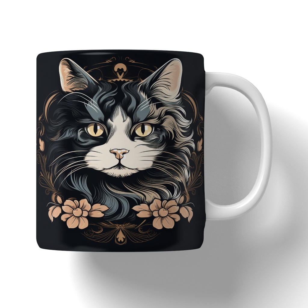 Caneca Ilustração de gatos