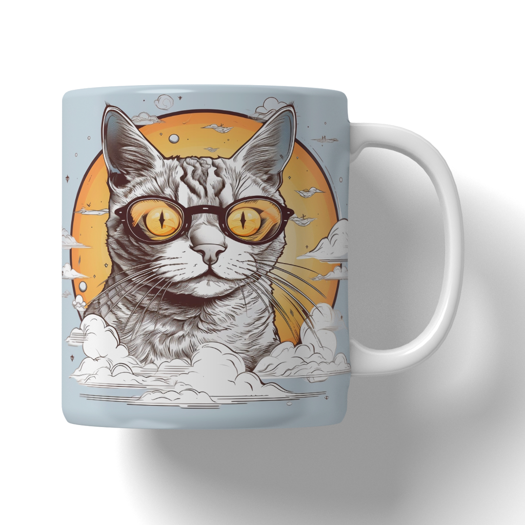 Caneca Ilustração de gatos