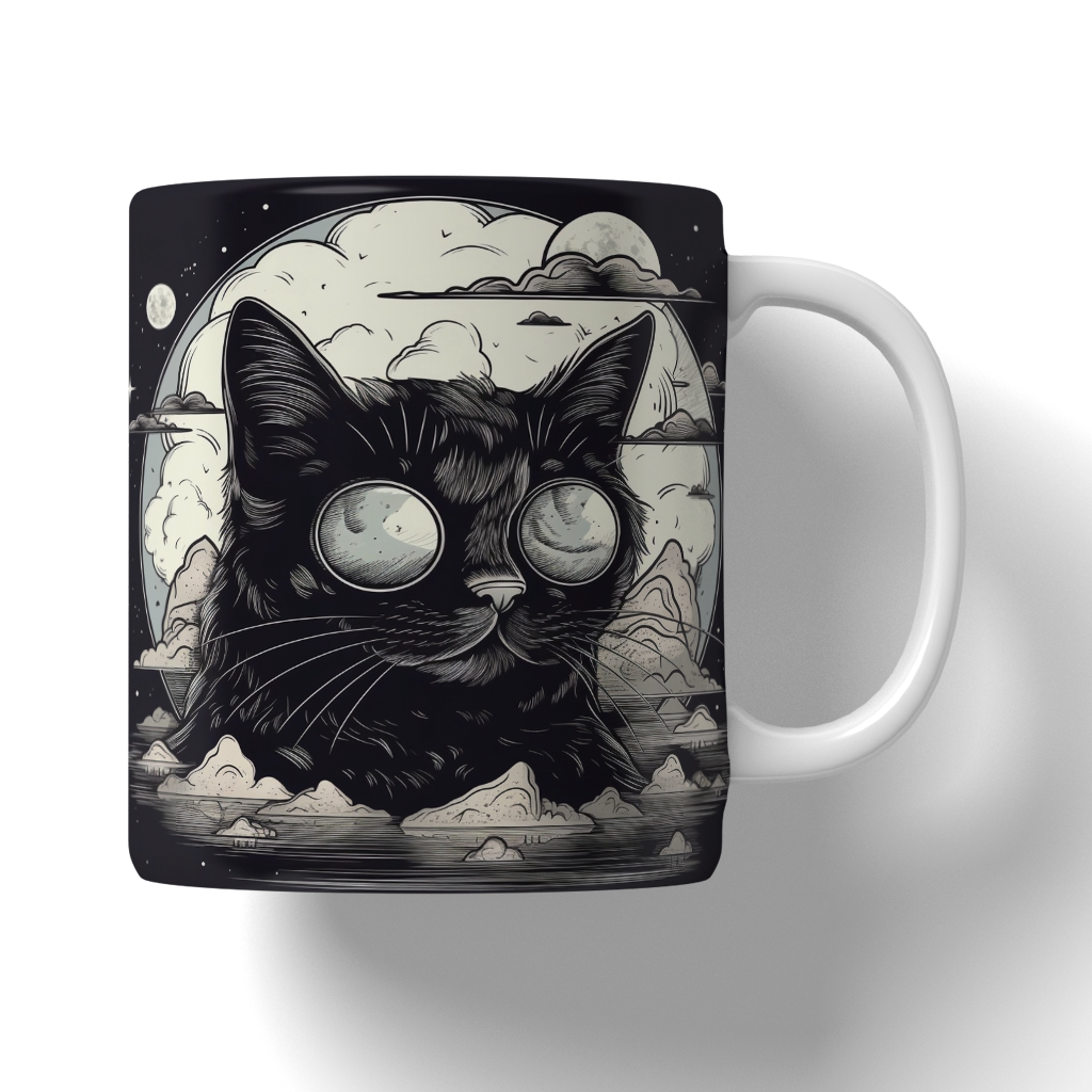 Caneca Ilustração de gatos