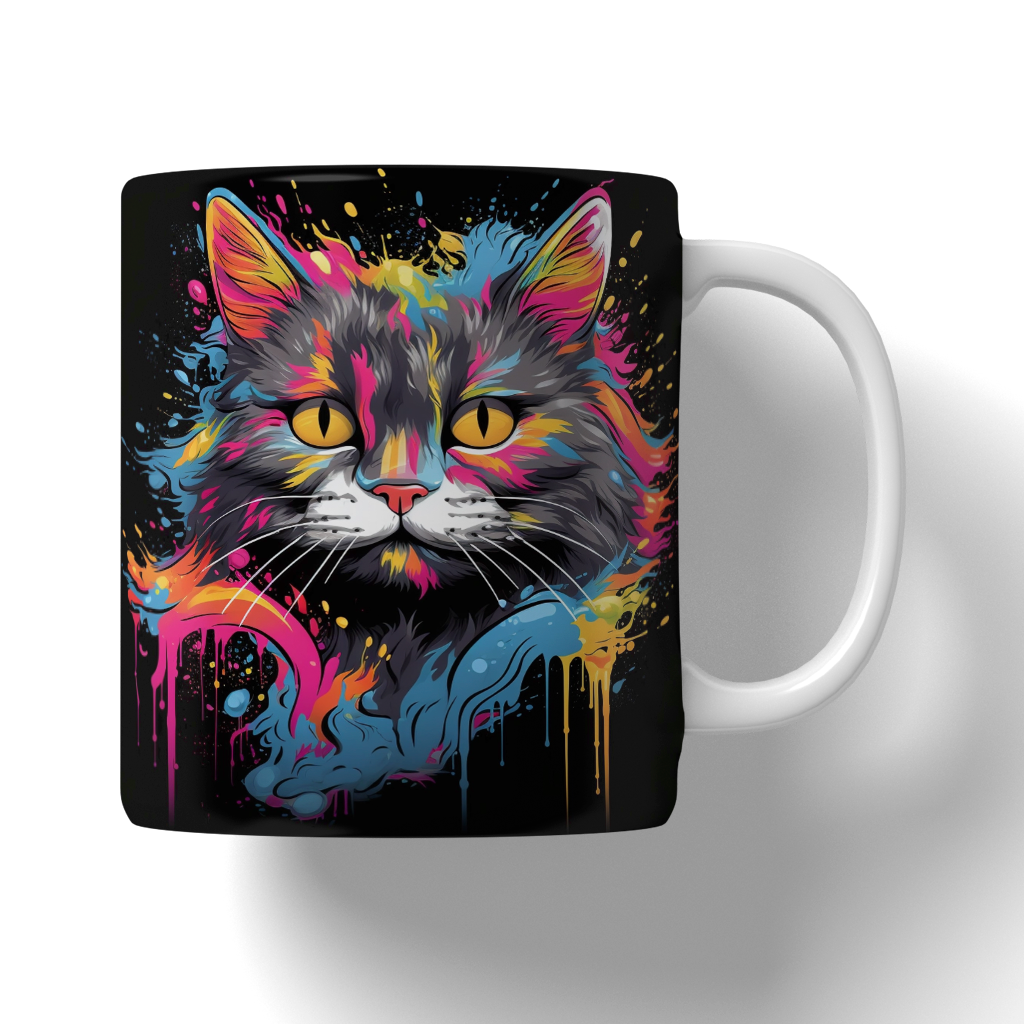 Caneca Ilustração de gatos