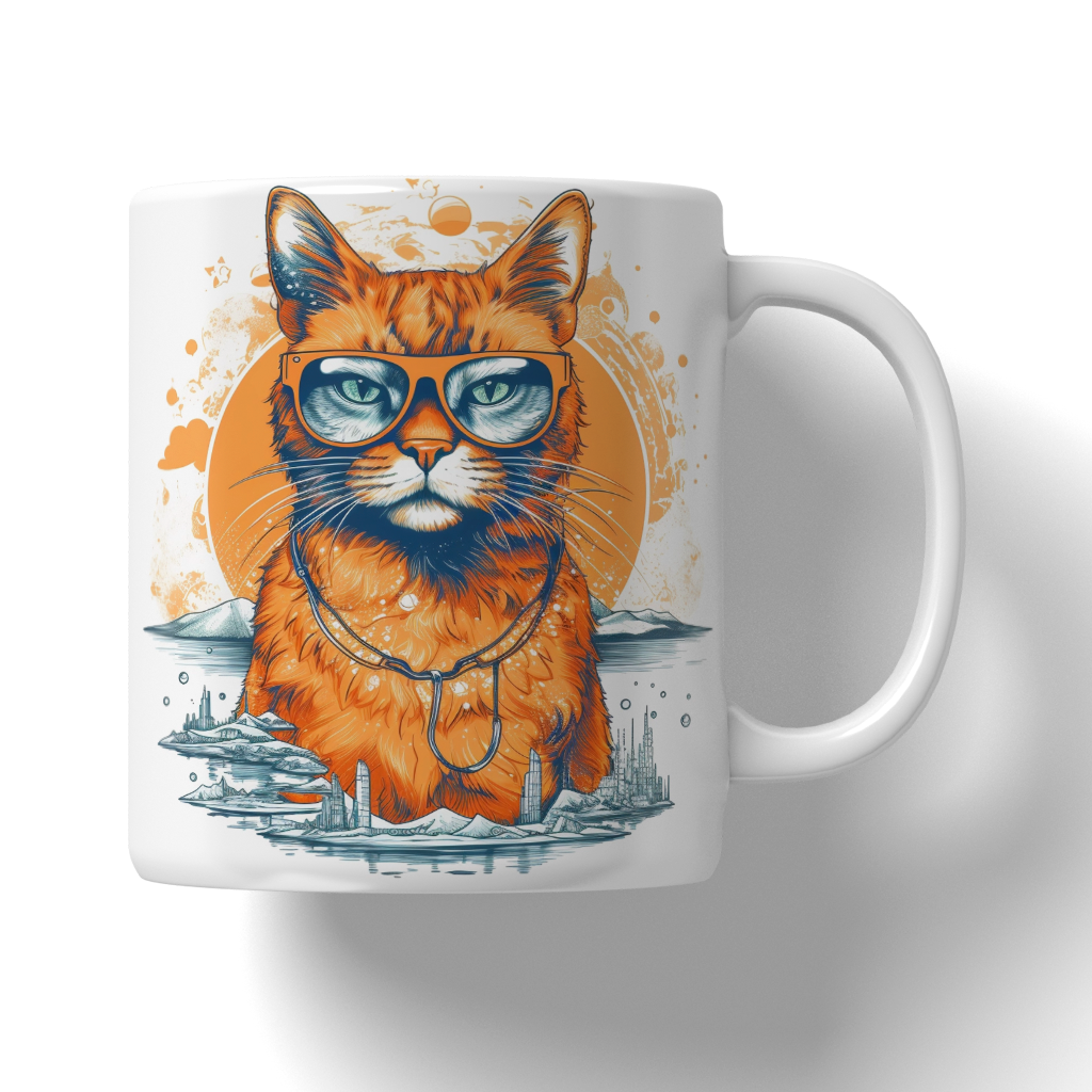 Caneca Ilustração de gatos
