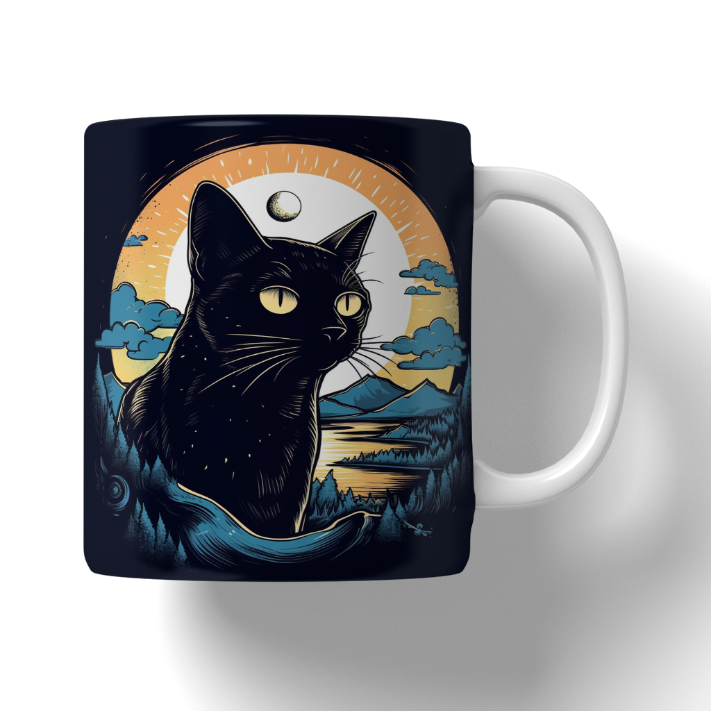 Caneca Ilustração de gatos