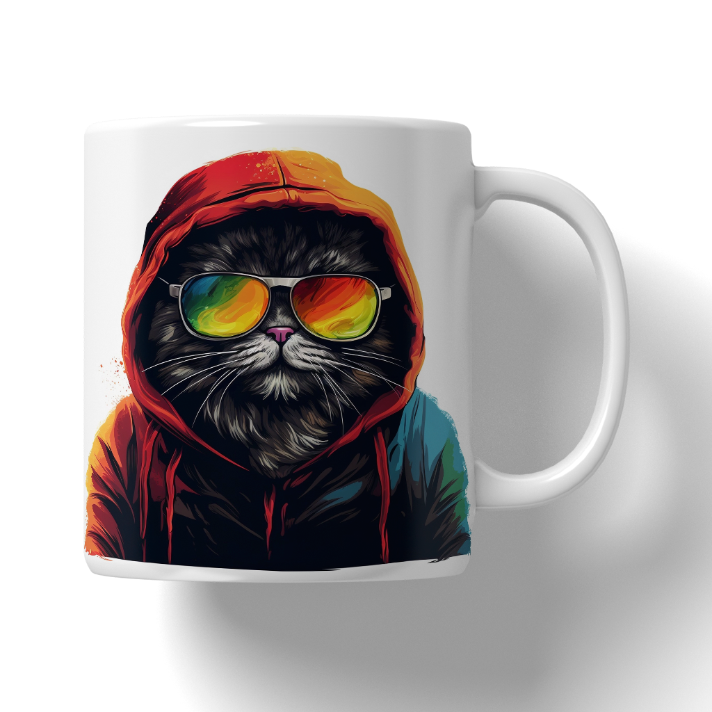 Caneca Ilustração de gatos