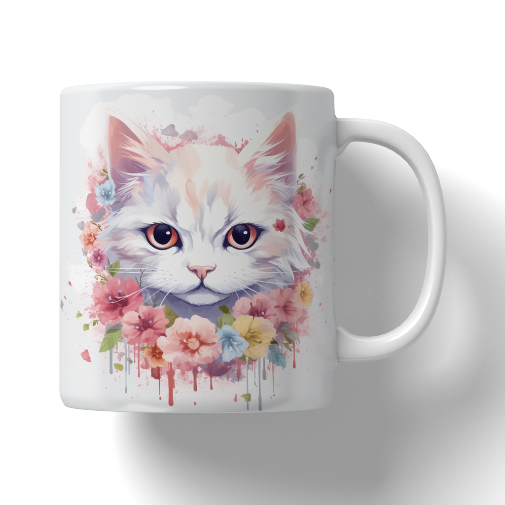 Caneca Ilustração de gatos