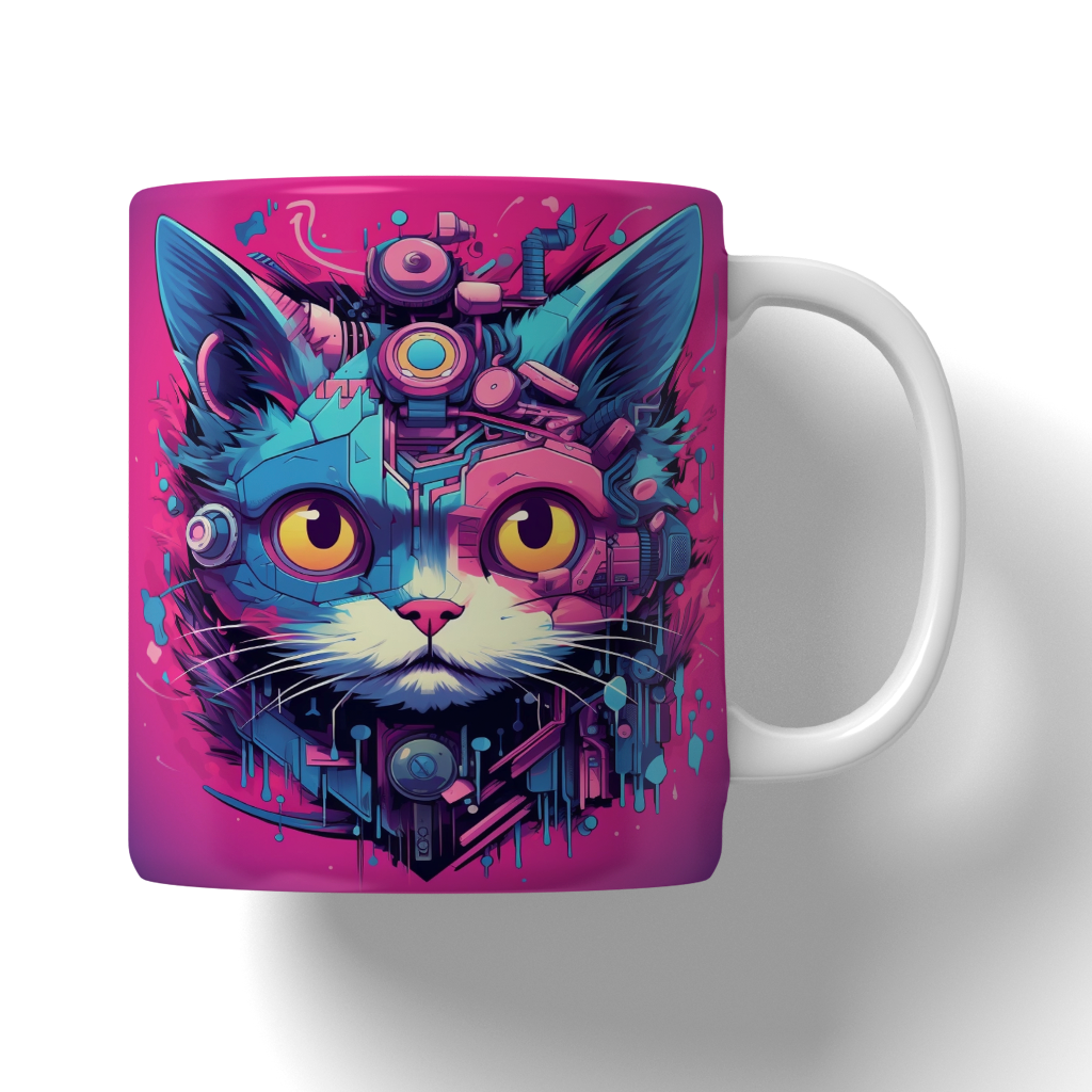 Caneca Ilustração de gatos