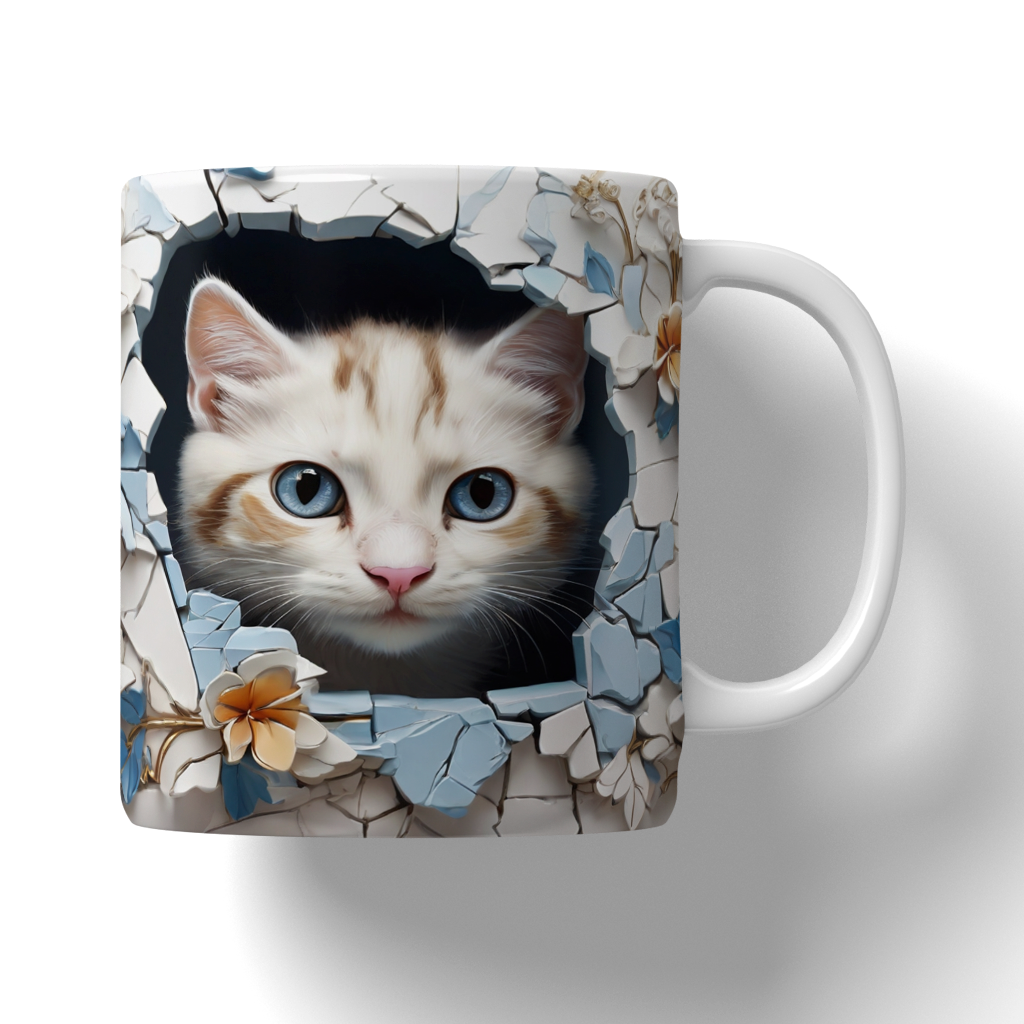 Caneca Ilustração de gatos