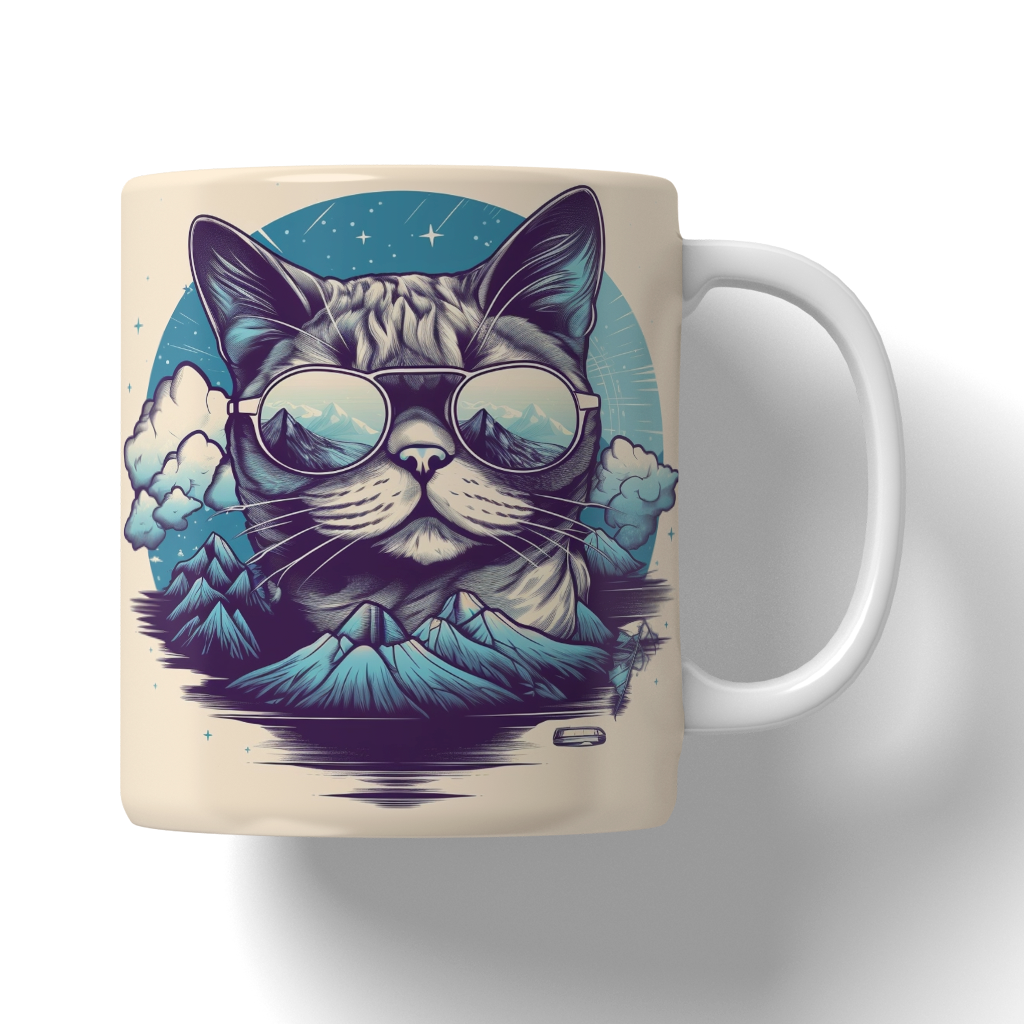 Caneca Ilustração de gatos