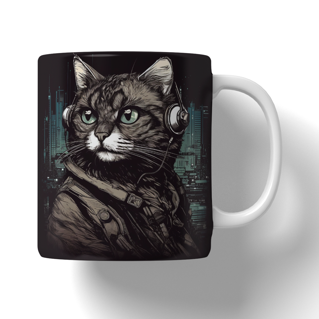 Caneca Ilustração de gatos
