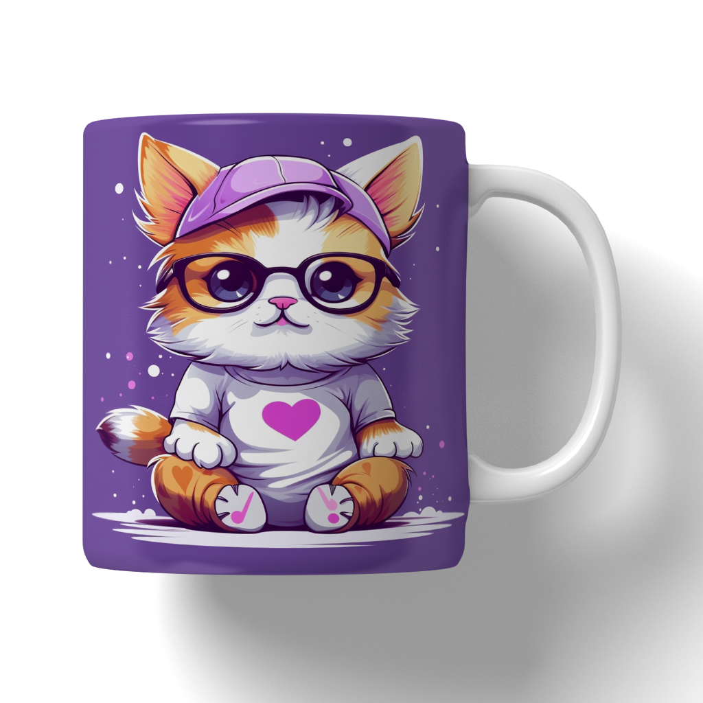 Caneca Ilustração de gatos