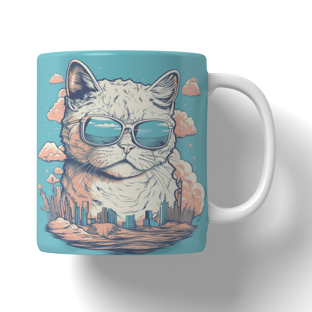 Caneca Ilustração de gatos