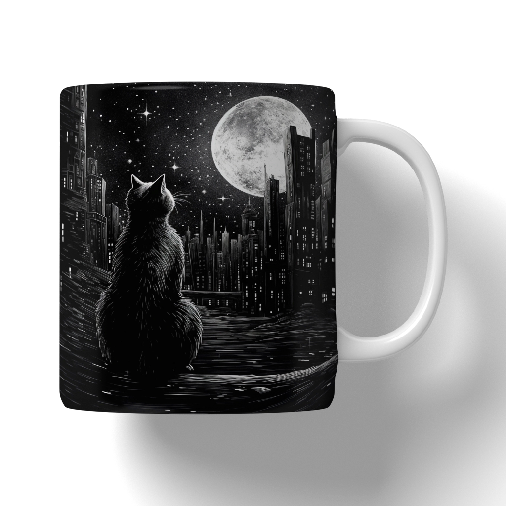 Caneca Ilustração de gatos