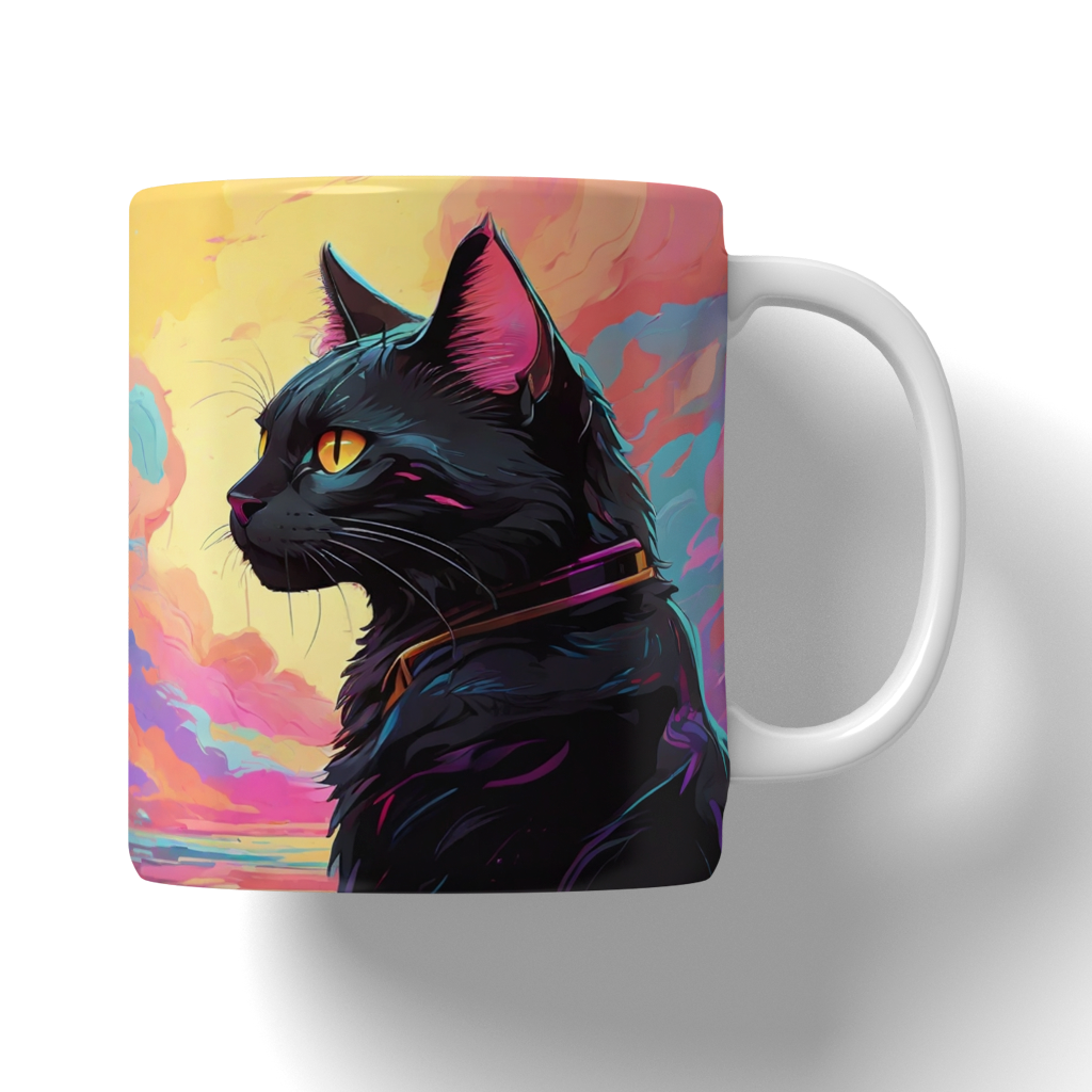 Caneca Ilustração de gatos