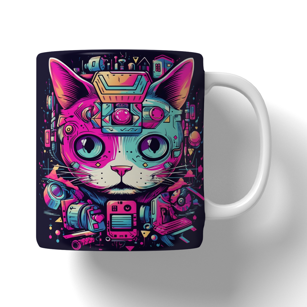 Caneca Ilustração de gatos