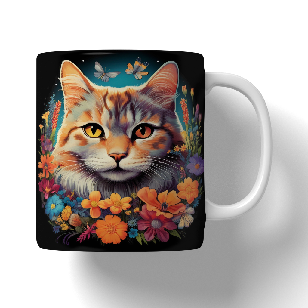 Caneca Ilustração de gatos