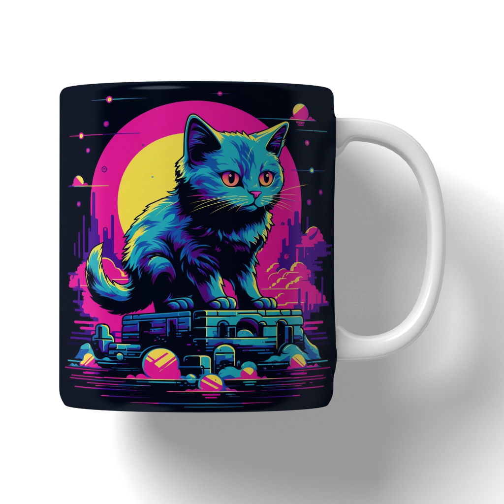 Caneca Ilustração de gatos
