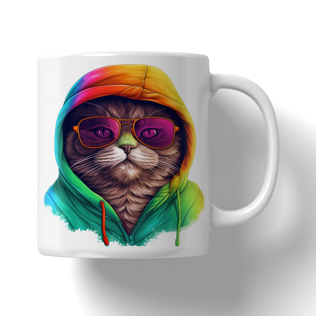 Caneca Ilustração de gatos