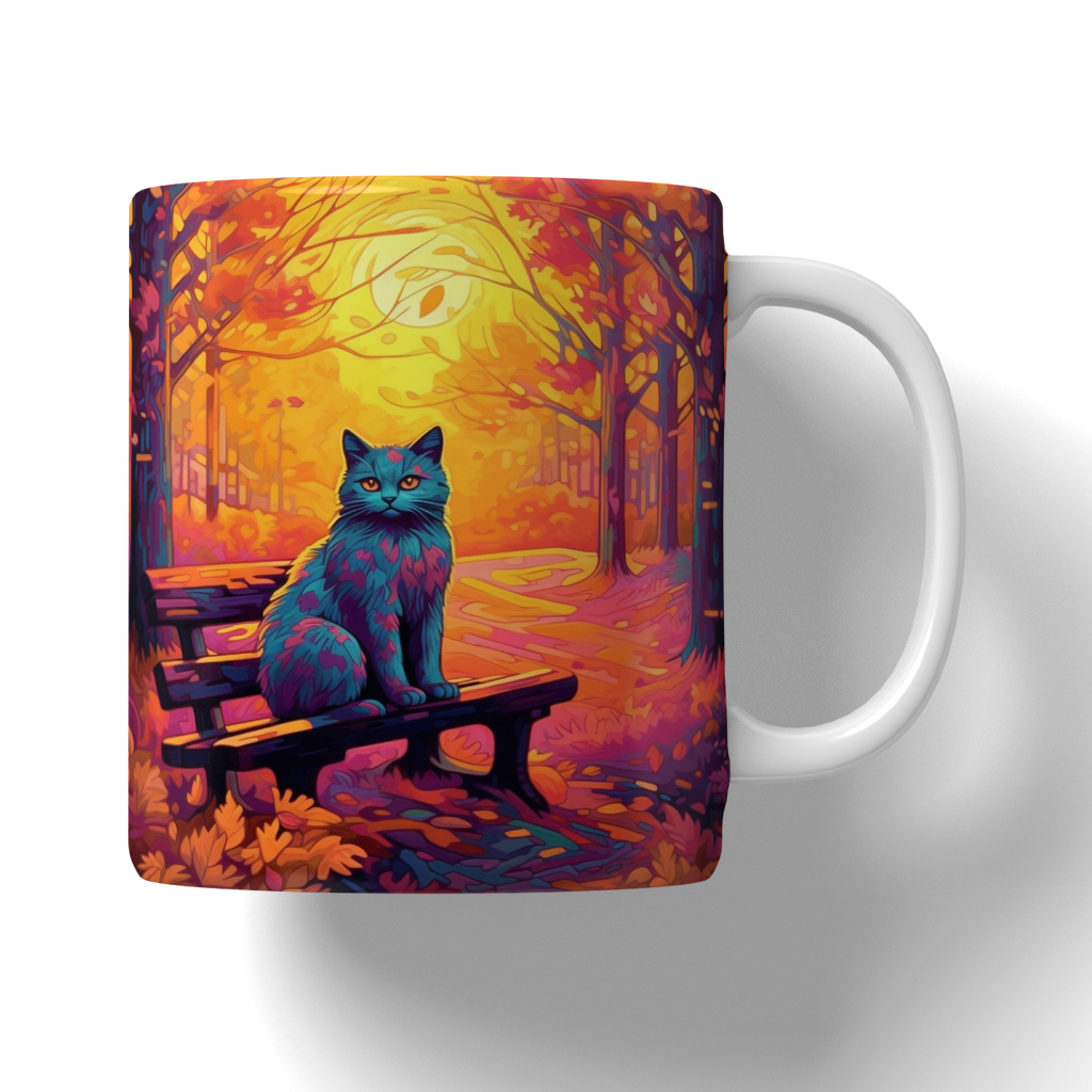 Caneca Ilustração de gatos
