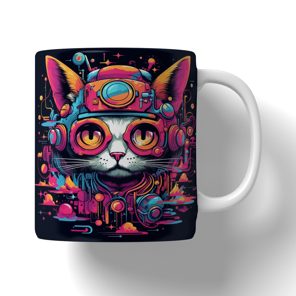Caneca Ilustração de gatos
