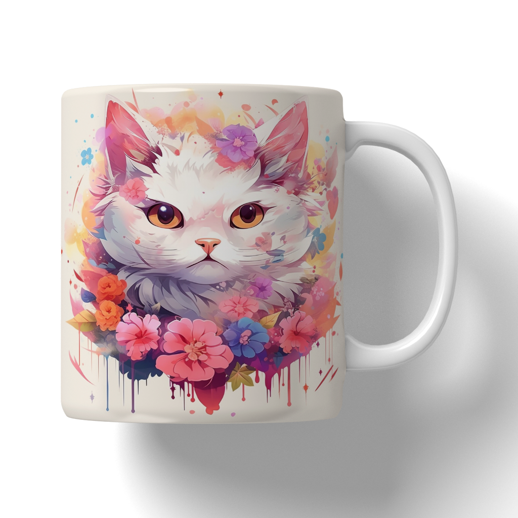 Caneca Ilustração de gatos