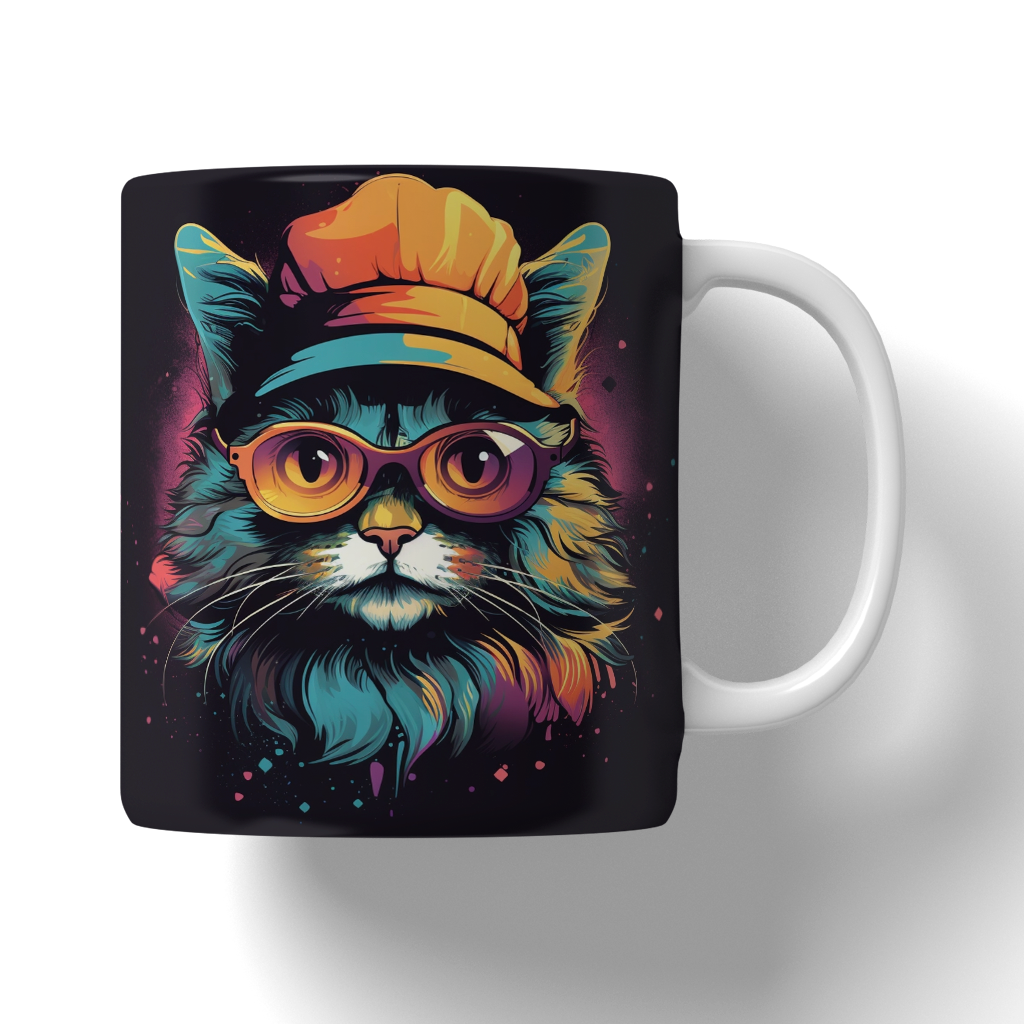 Caneca Ilustração de gatos