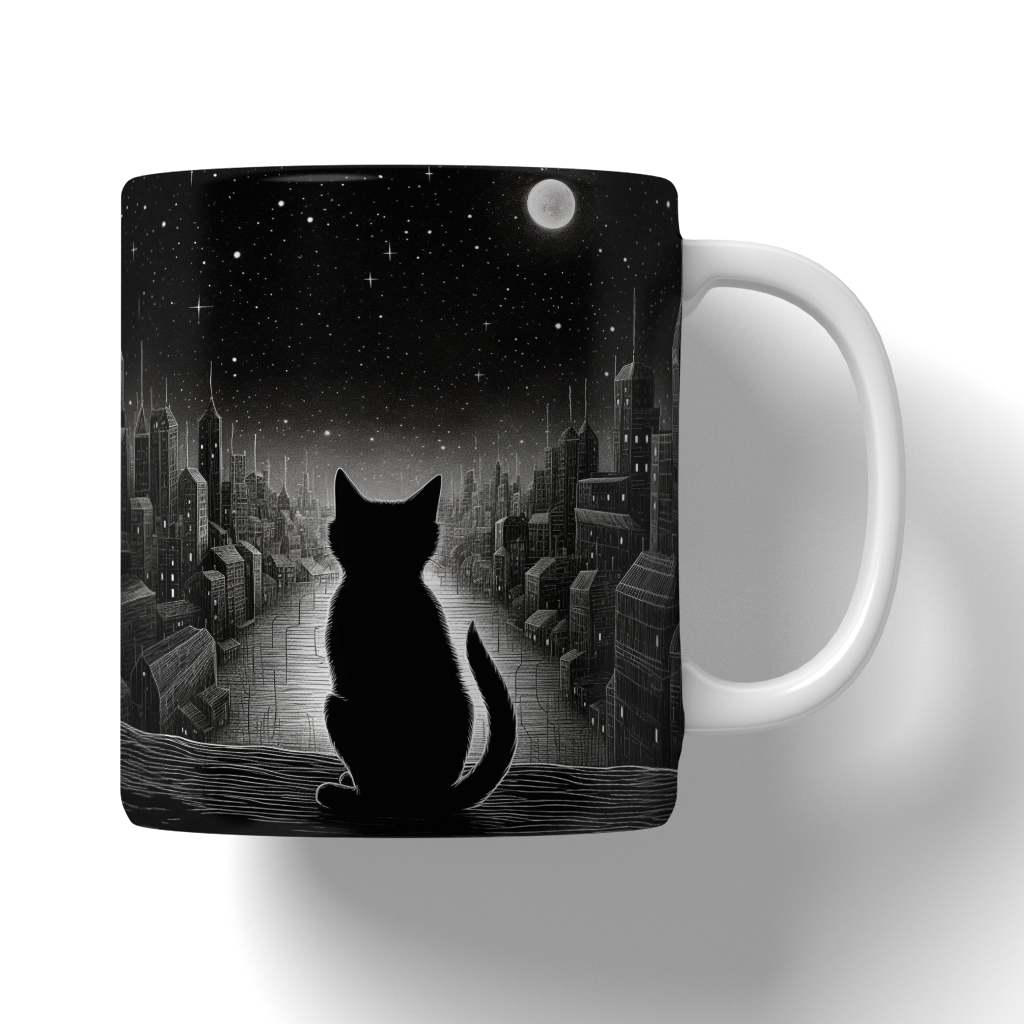 Caneca Ilustração de gatos