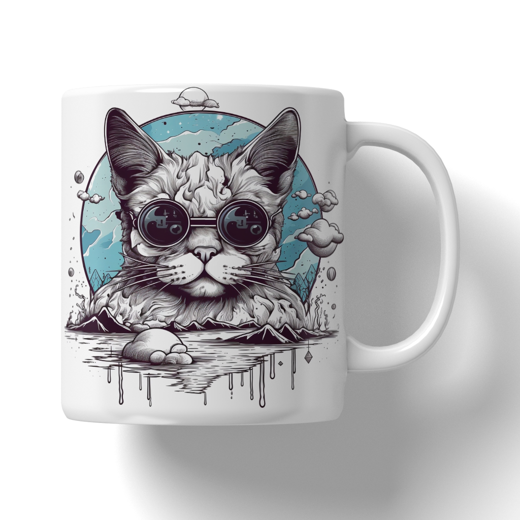 Caneca Ilustração de gatos