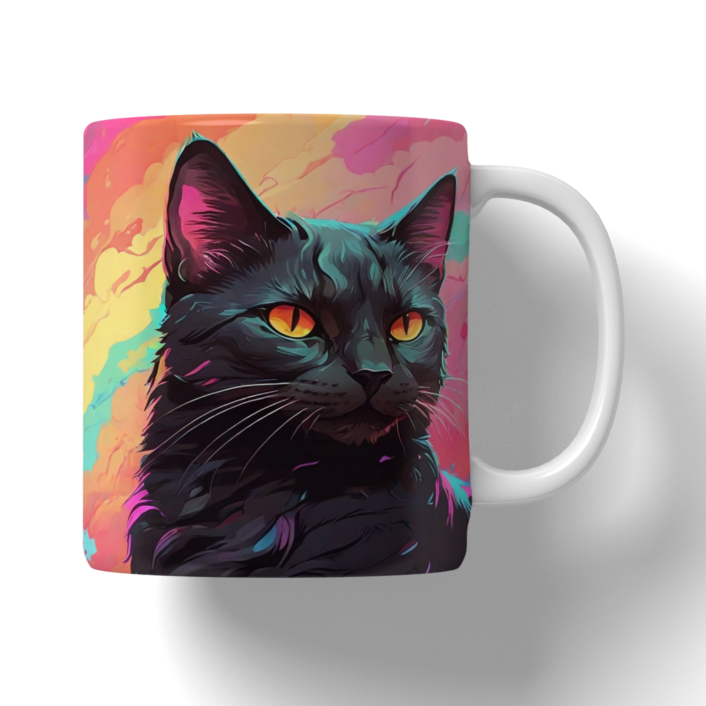 Caneca Ilustração de gatos