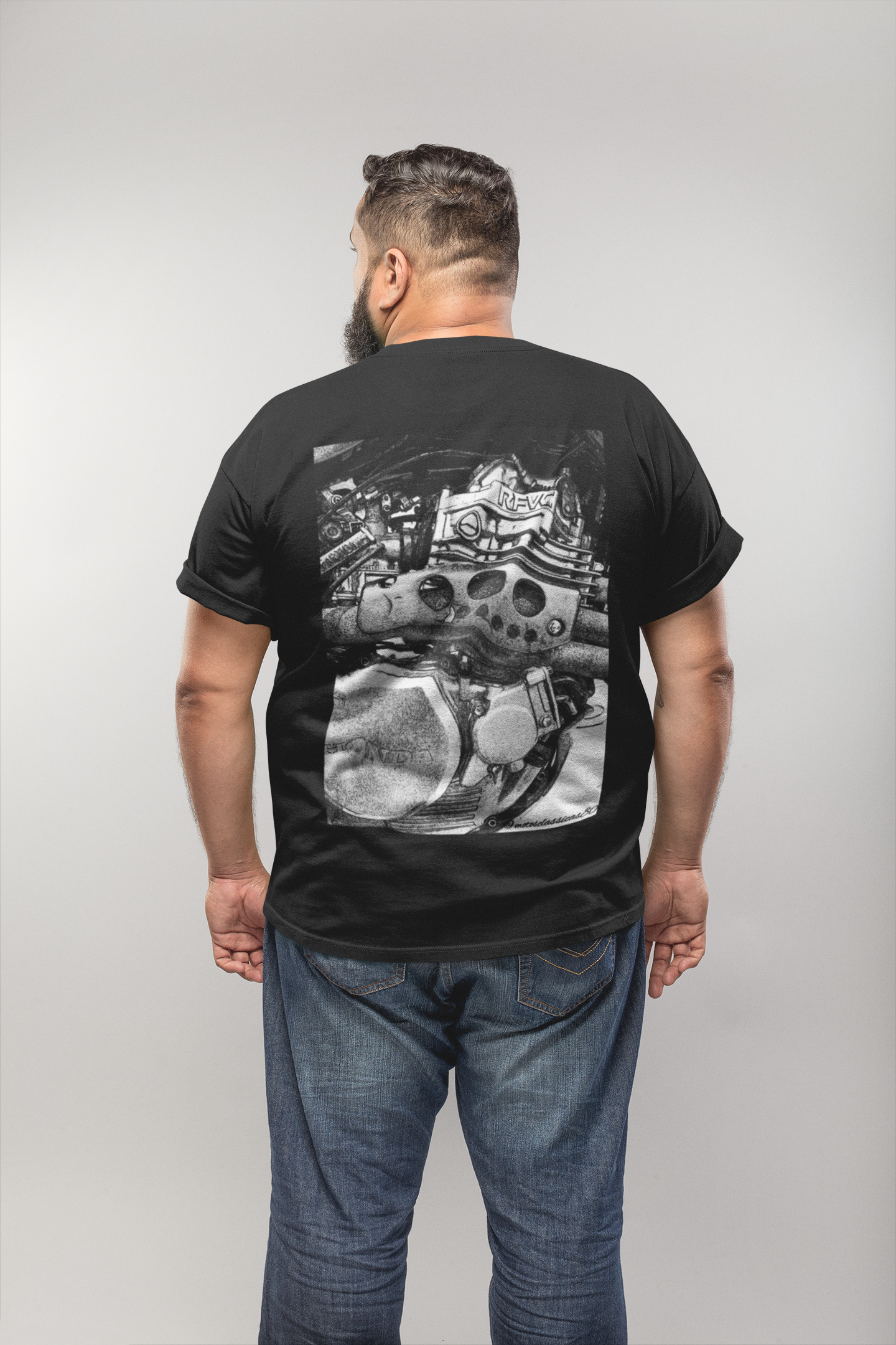 Camiseta Plus Riders Sketch Motor RFVC - estampa nas costas