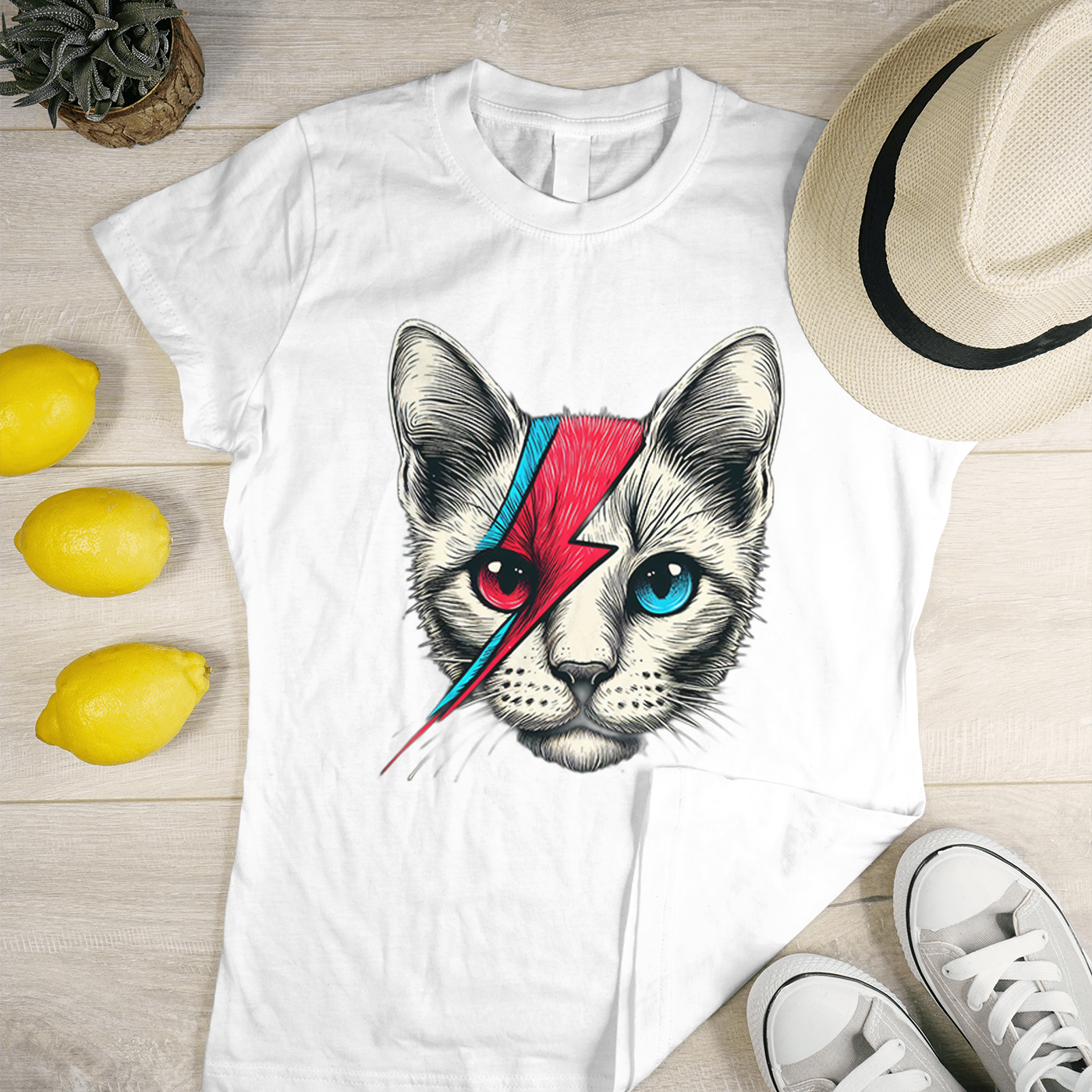 Gato Ziggy Stardust White
