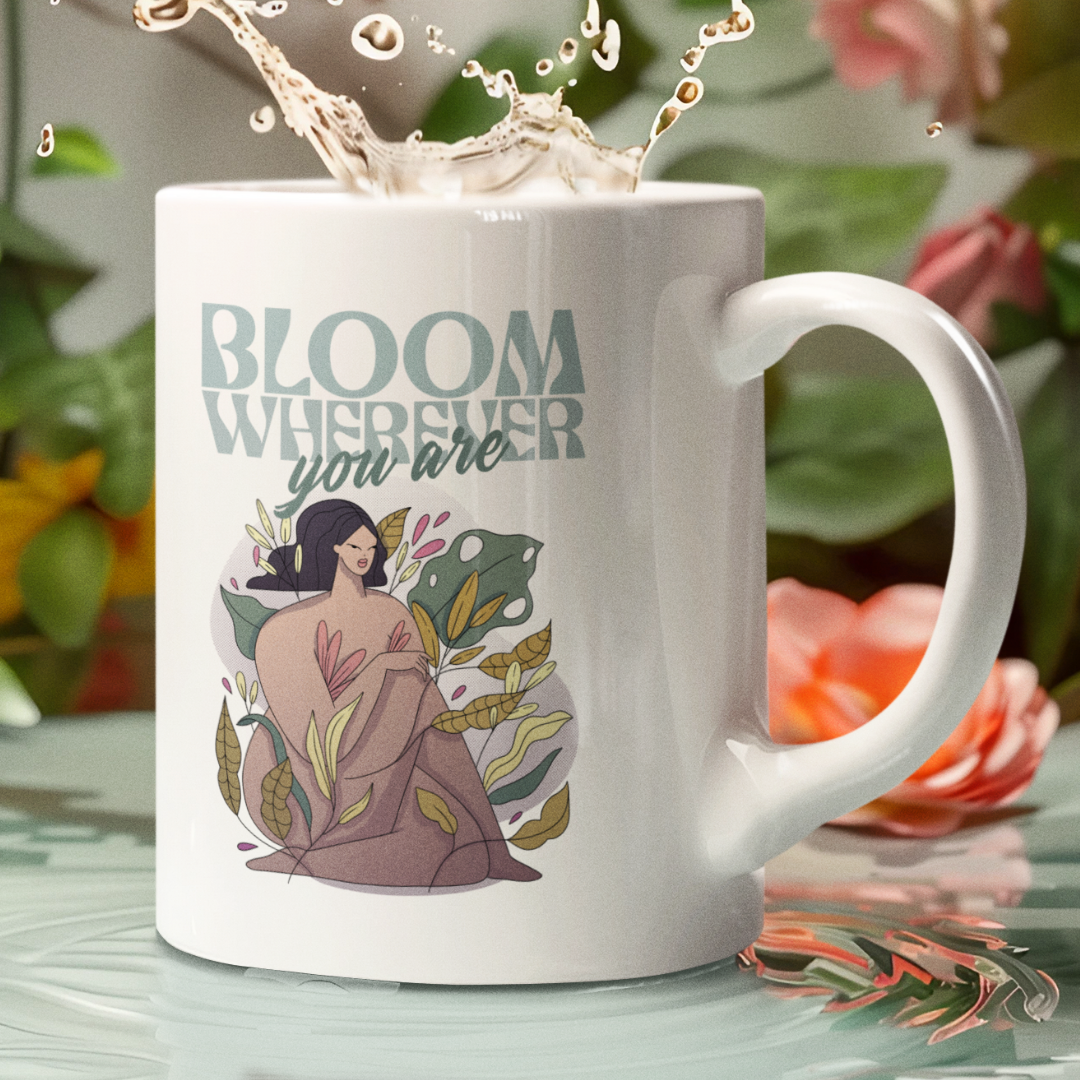CANECA “BLOOM WHEREVER YOU ARE“ - PLANTS AND GIRLS