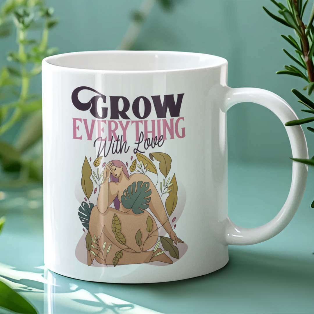 CANECA “GROW EVERYTHING WITH LOVE“ - PLANTS AND GIRLS