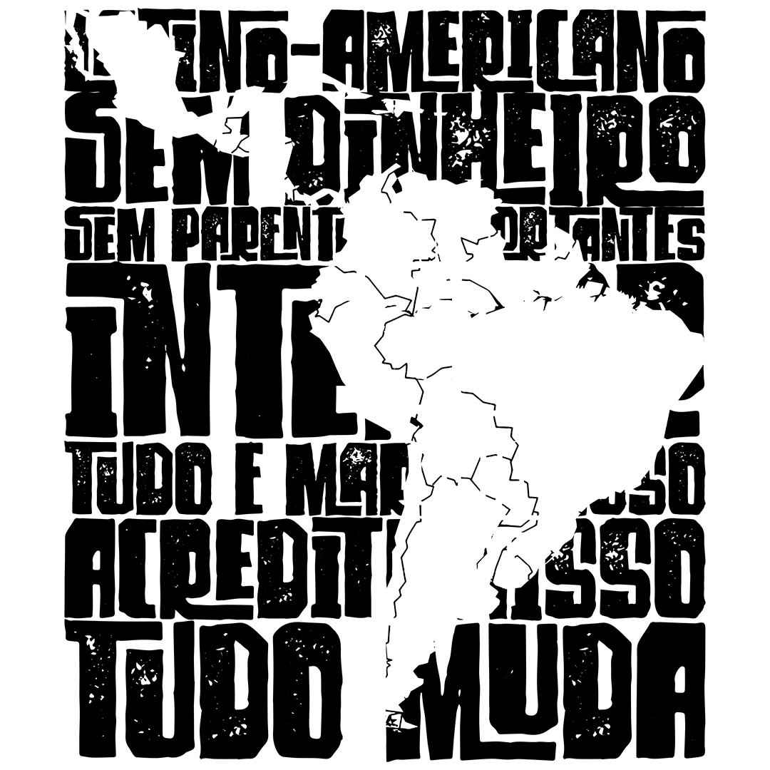CAMISETA AMÉRICA LATINA (estampa preta)