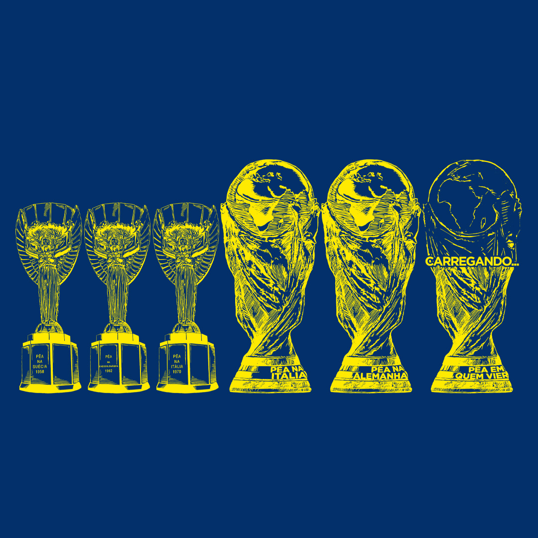 CAMISETA TAÇA CARREGANDO (estampa amarela)