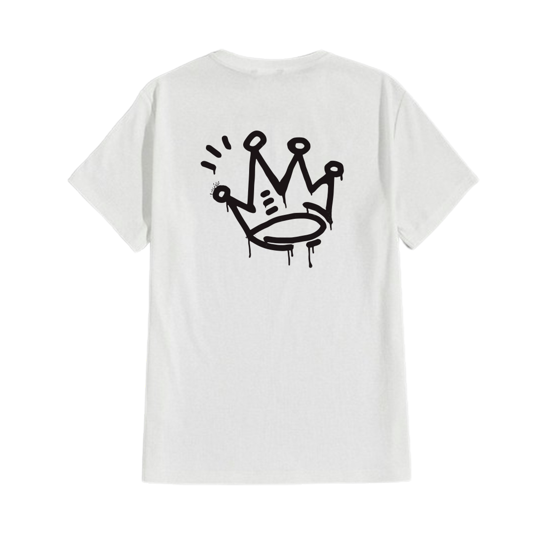 Camiseta Branca Coroa Grafite