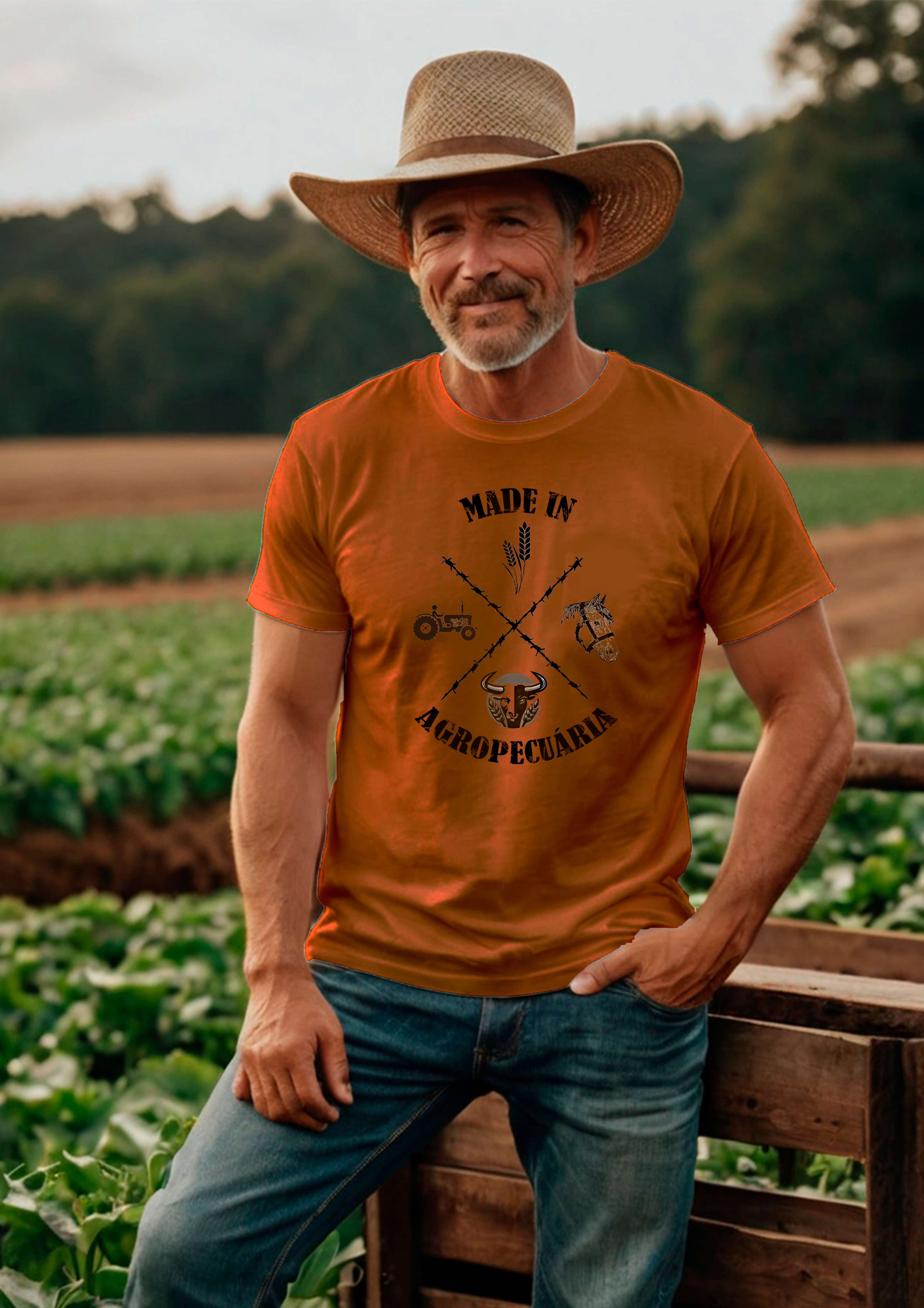 Camisa Made In Retrô Agropecuária Estampa Preta - Malha em Algodão Peruano