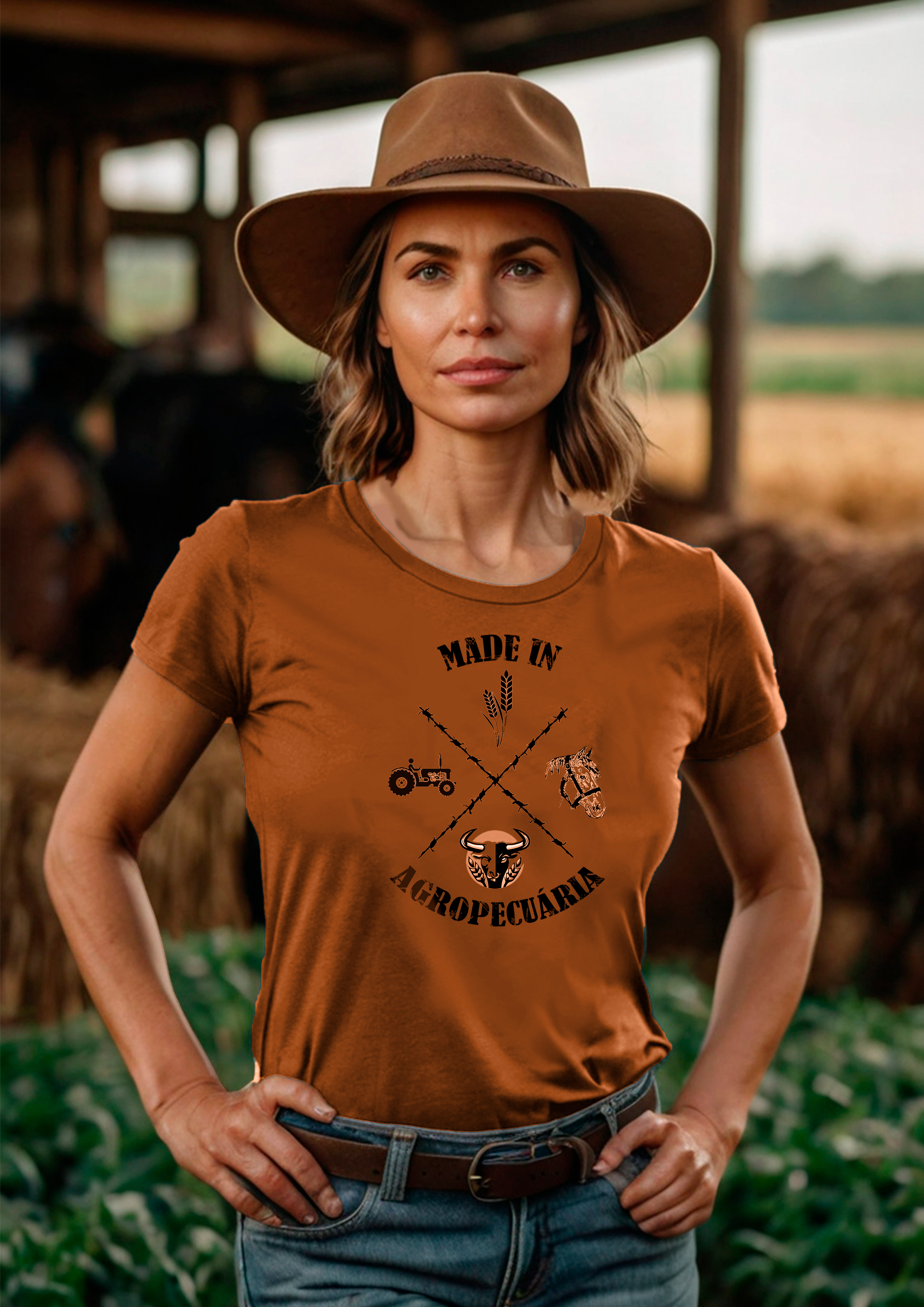 Baby Look Made In Retrô Agropecuária - Malha em Algodão Peruano