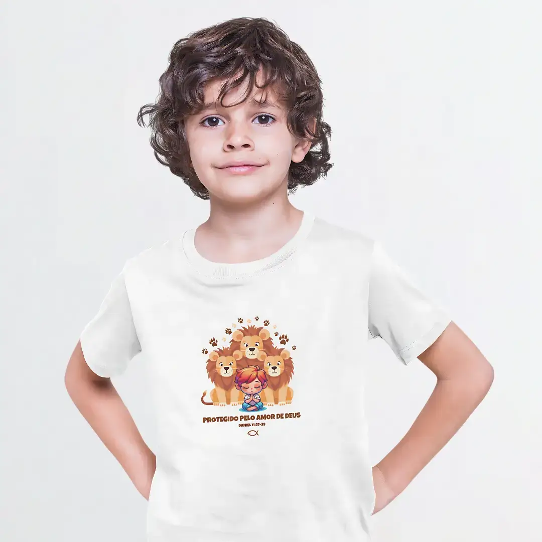 Camiseta Infantil - Protegido pelo amor de Deus