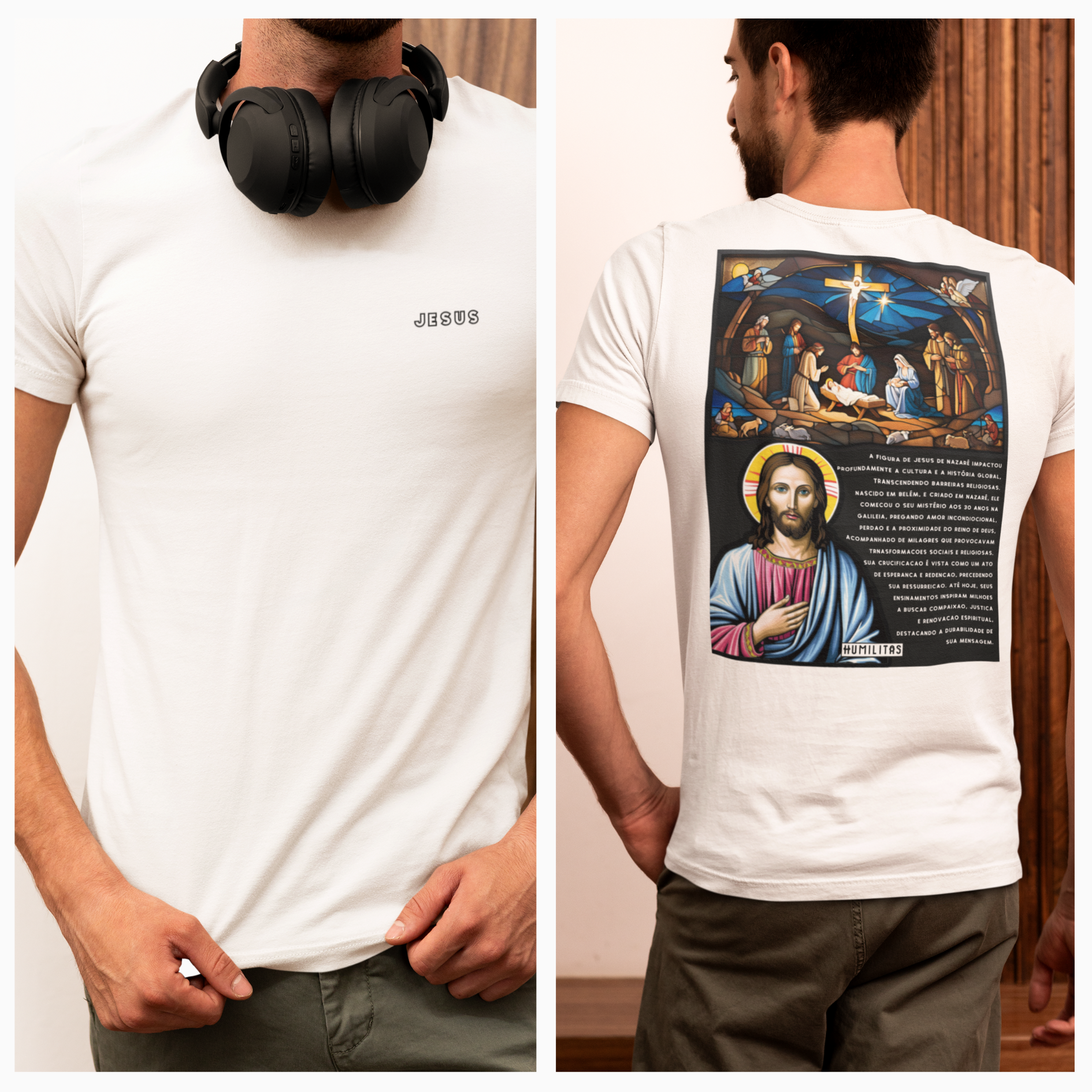 T-Shirt Unissex Humilitas Cloth: Jesus de Nazaré | Coleção Fé em Estilo