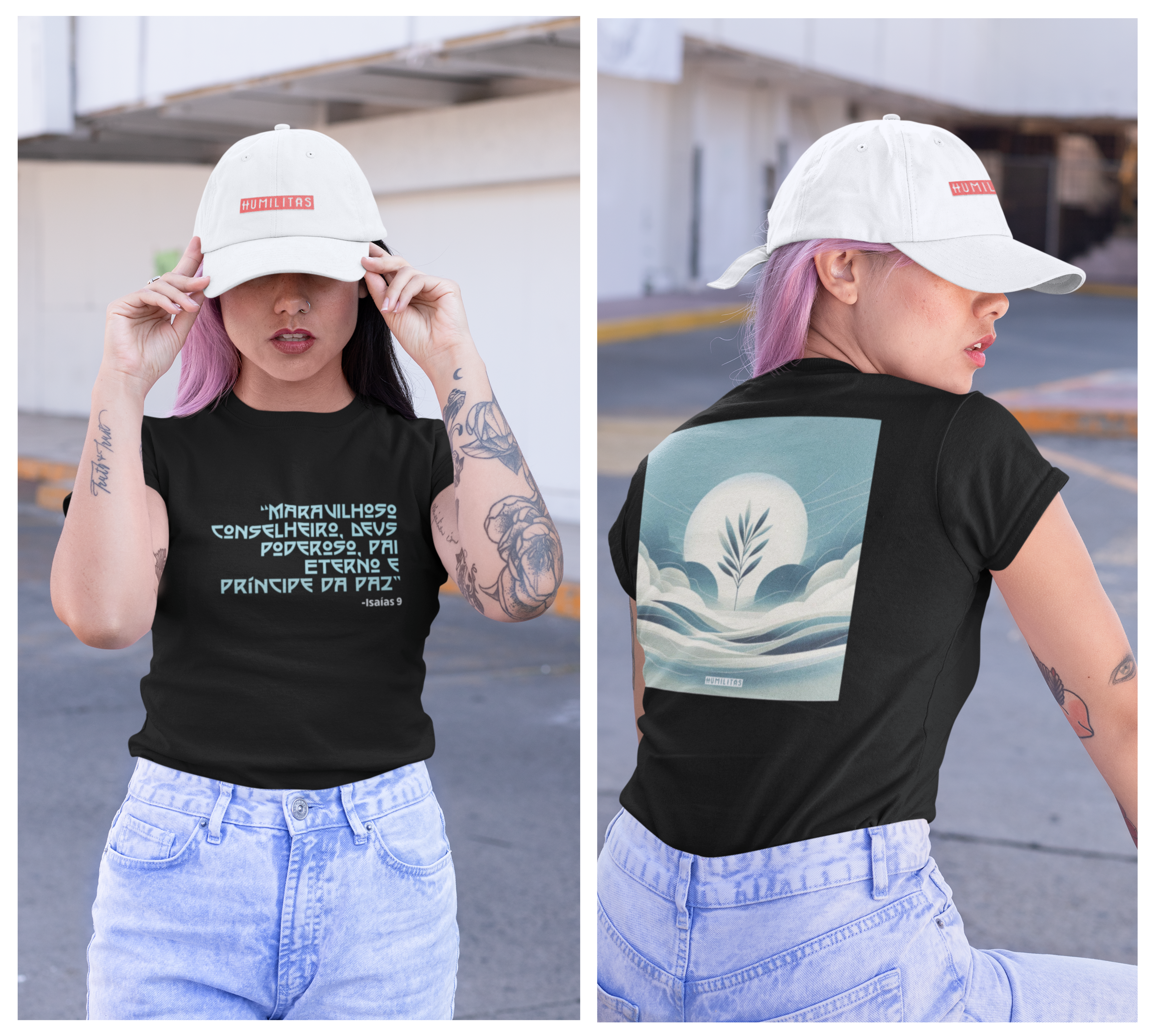 T-Shirt Feminina Baby Long Humilitas Cloth: Coleção Voz Divina - Príncipe da Paz