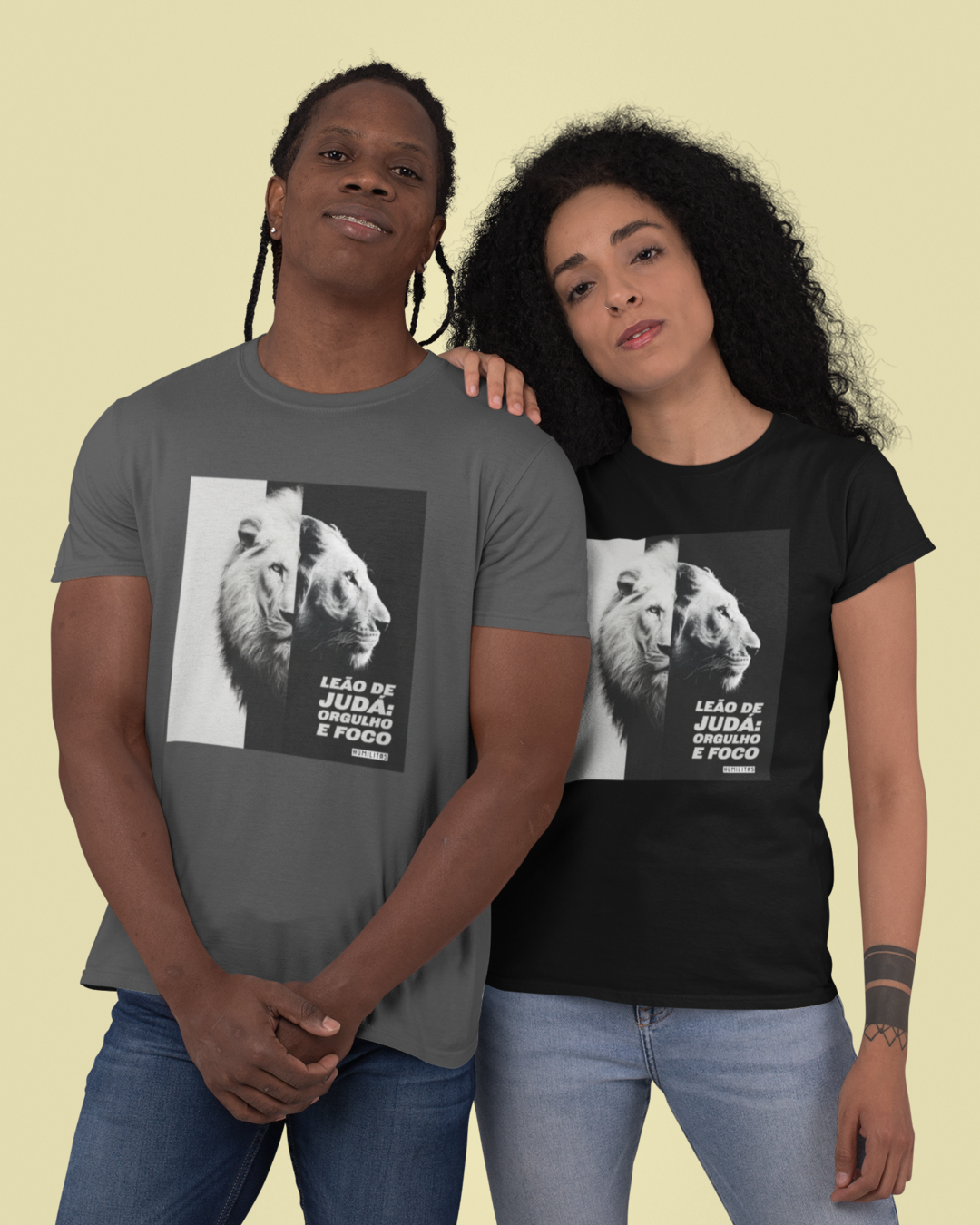 T-Shirt Pima Unissex Humilitas Cloth: Leão de Judá | Coleção Fé em Estilo