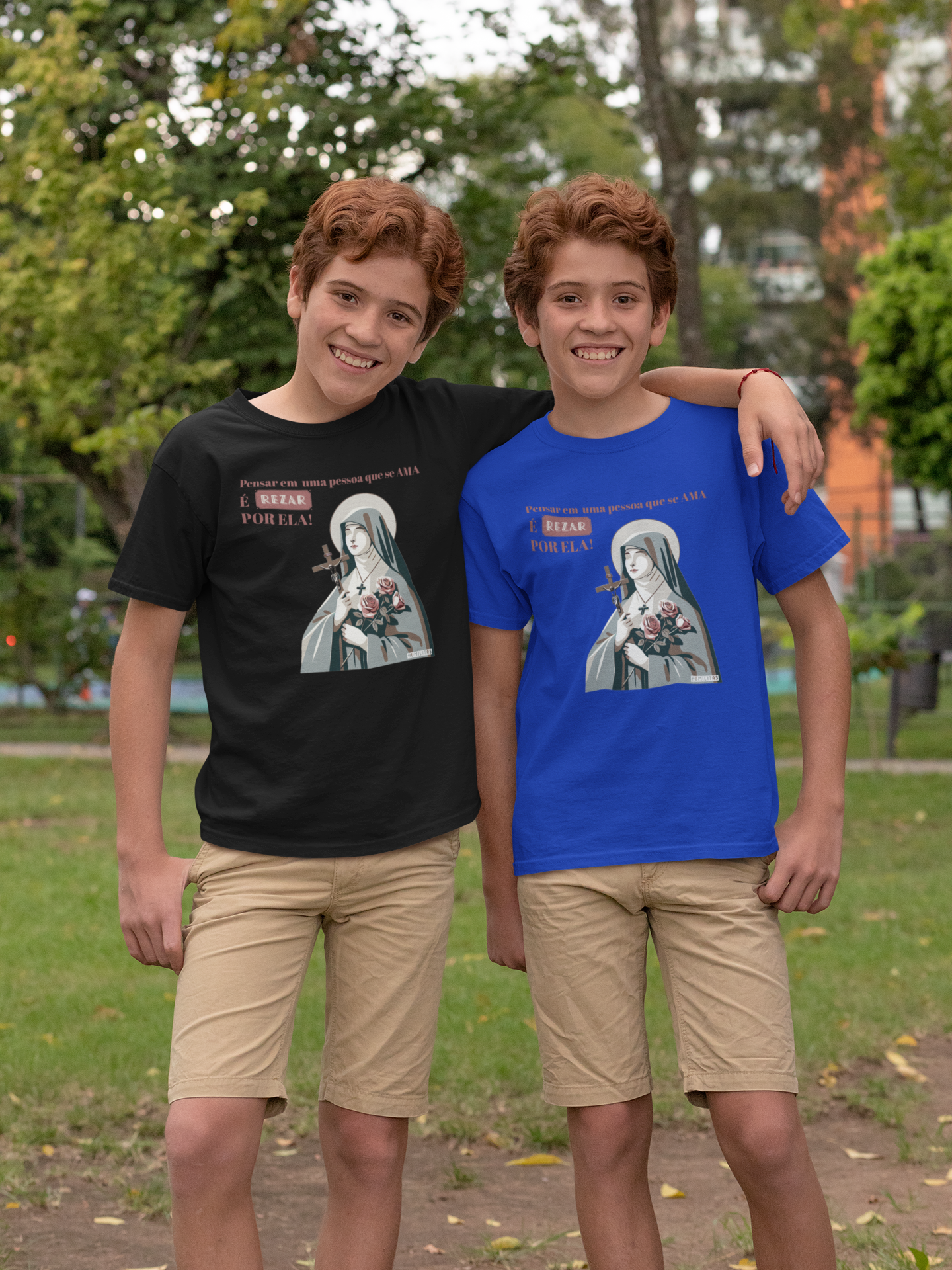 T-Shirt Infantil (10 a 14 anos) Humilitas Cloth: Santa Terezinha | Coleção Santidade nas Ruas