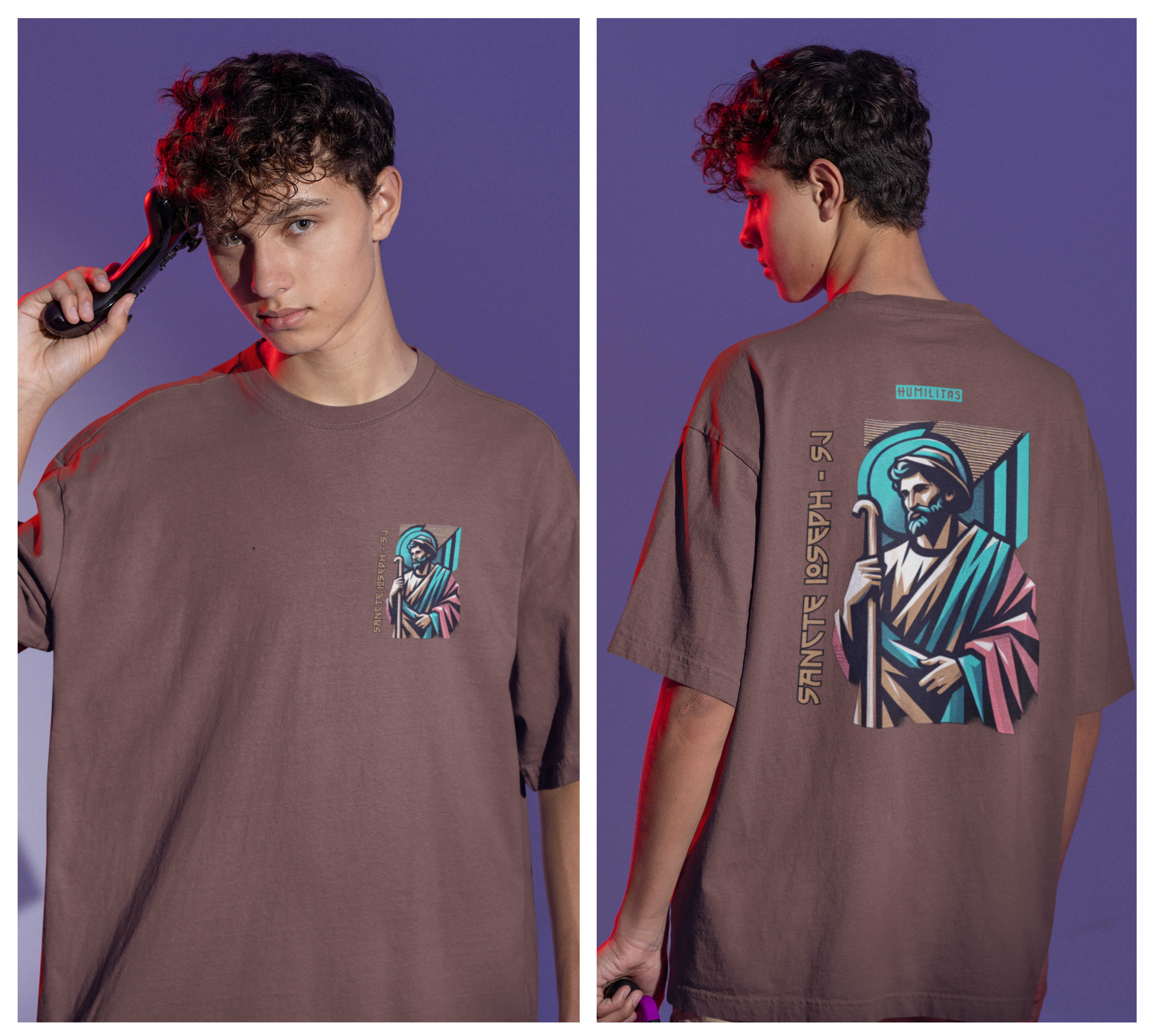 T-Shirt Oversize Humilitas Cloth: São José | Coleção Santidade nas Ruas
